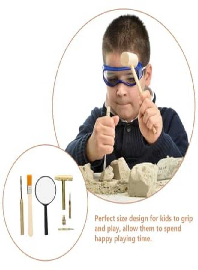 JOINPAYA 1 Set Dinosaur Dig Tools Kit: Archaeological Excavation Tool Set with Mini Hammer Chisel Brush Scraper Kit - Image 3